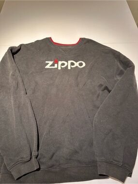 Sport-Tek Black Crewneck Sweatshirt with Red Trim & White Logo